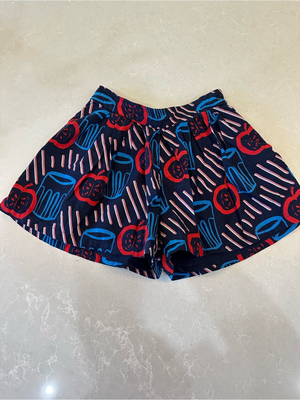 Catamini Navy Printed Skort with Red & Blue Graphic Pattern